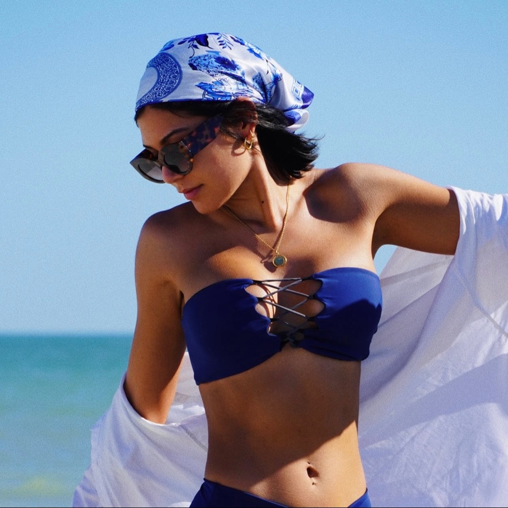 Nka Feh Vegan Silk Head Scarf - Marbella